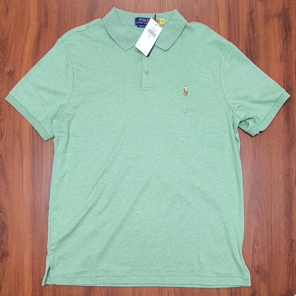 Polo Ralph Lauren Custom Slim Fit Soft Cotton Polo Green Heather Men's Large
